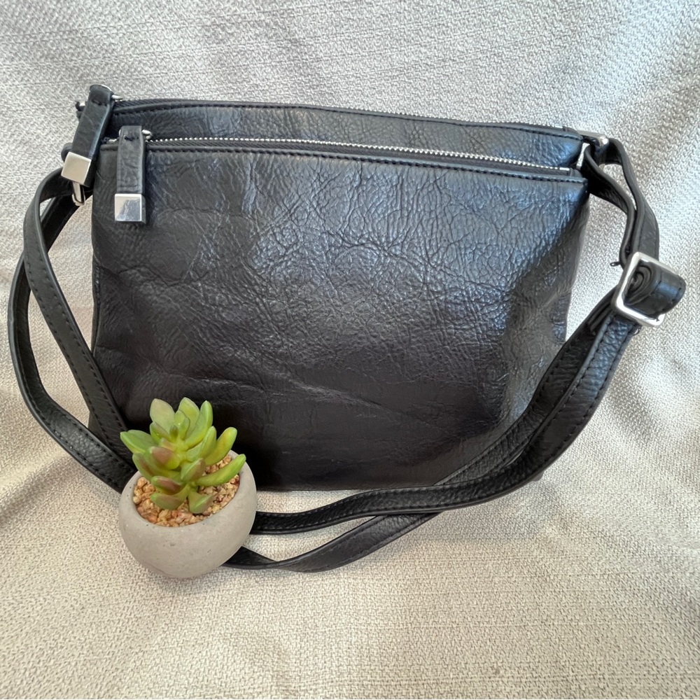 Black Leather Margot Crossbody